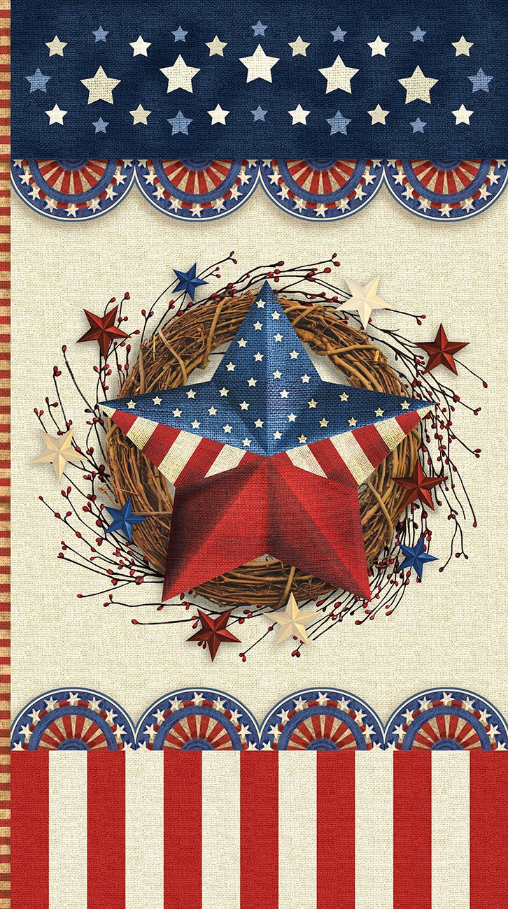 Love & Glory Americana Wreath Panel 24"