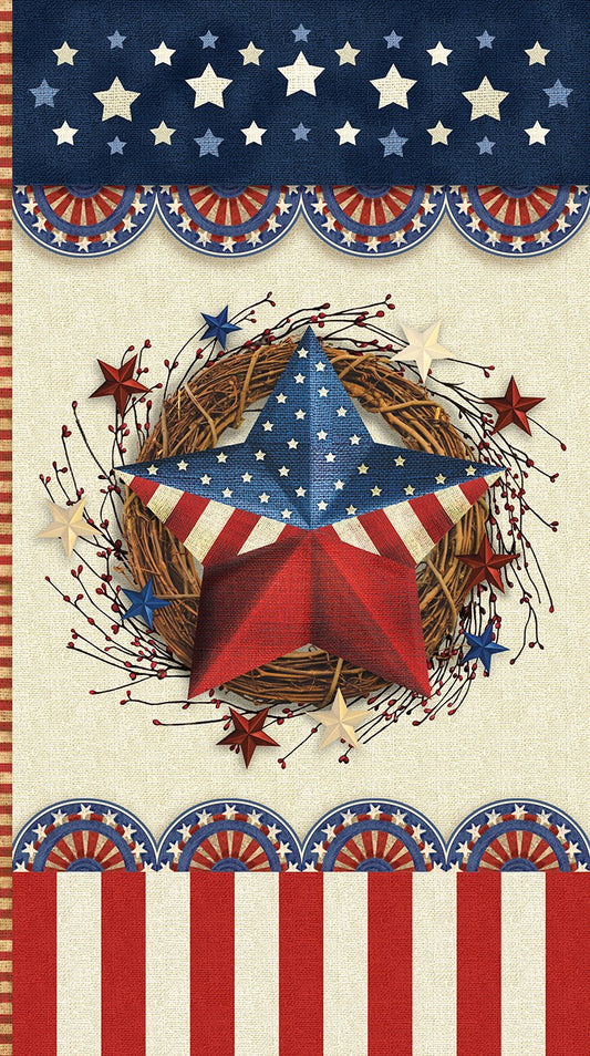 Love & Glory Americana Wreath Panel 24"