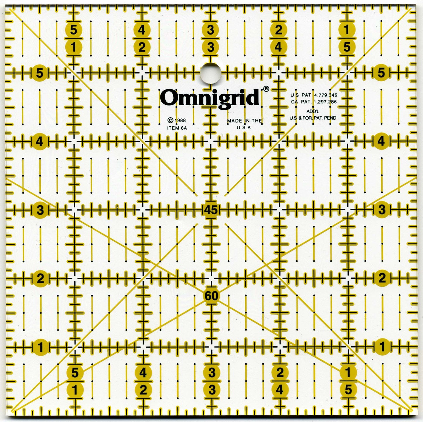 Omnigrid Ruler 6in x 6in With Angles