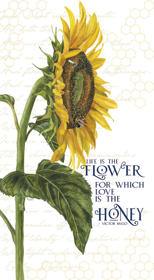 Honey Bees and Flowers Please Life Is the Flower 24in x 43in Panel