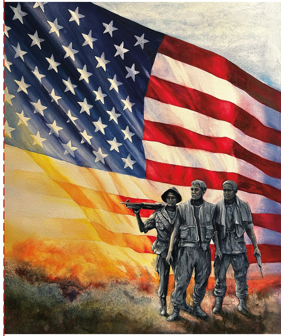 American Honor 35 1/2in x 43 1/2in The Three Soldiers Panel