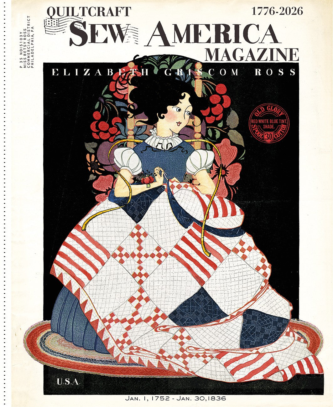 Sew America 35 1/2in x 43 1/2in Betsy Ross Main Panel