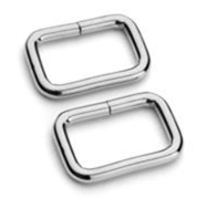1" (25mm) Silver / Nickel Square Ring - 2 pack