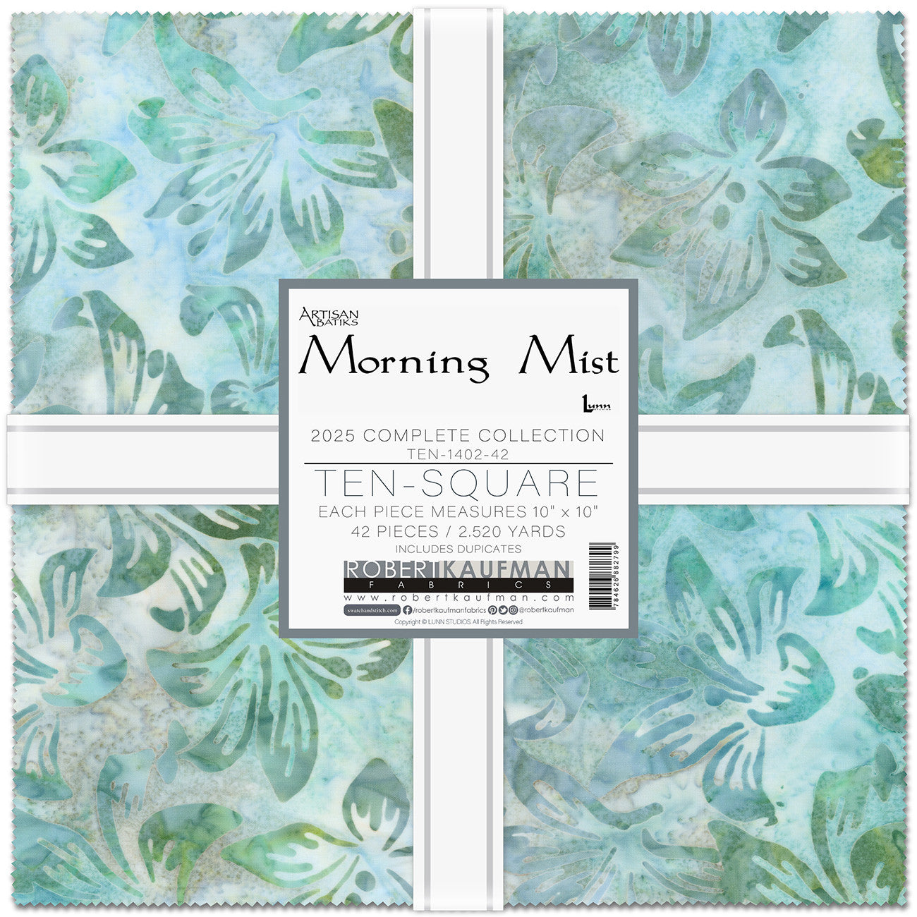 10in Squares Morning Mist 42pcs