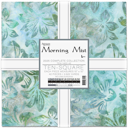 10in Squares Morning Mist 42pcs