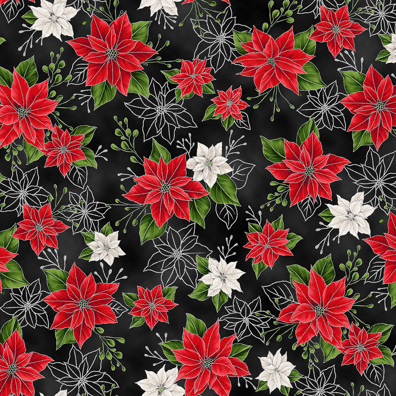 Onyx/Silver on black Blooming Holidays