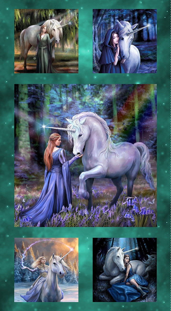 Unicorn Magic on Teal Background