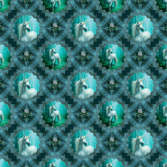Unicorn Magic Teal Medallions