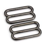 1" Black Gunmetal Diecast Purse Slide - 2 Pack